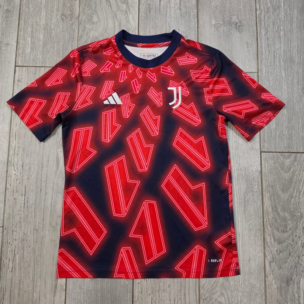 adidas Juventus 2023/24 Pre-Match Jersey Night Indigo Red Kids Youth Size 11-12Y